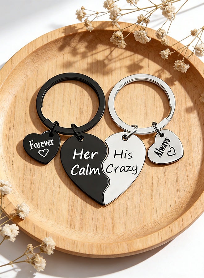 هدية عيد الحب للأزواج، سلسلتا مفاتيح، هدية عيد ميلاد للزوج والزوجة، هدية ذكرى زواج، طقم ميداليات مفاتيح للزفاف، هدية "أحبك" - Image 5